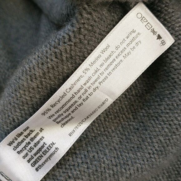 Eileen Fisher Sweater Blazer Cardigan Womens M Gray Cashmere Merino Wool Collare - Picture 6 of 6